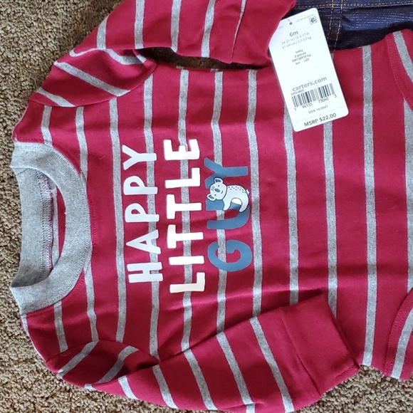 Baby Boys Carter's HAPPY LITTLE GUY Bodysuit & Pants Size 3 6 9 12 18 months NWT - Picture 4 of 5